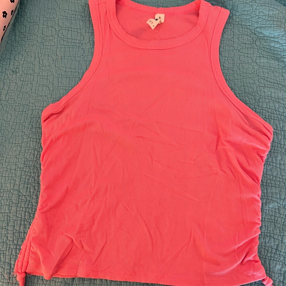 All in Motion Bright Pink Sleeveless Ribbed Top